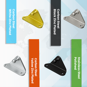 Support de fixation à bille pour vérin à gaz BLI2301, pliage à 90 degrés, douille à bille interne de 8 mm, charnière de fixation en forme de L, blanc zingué - Product Image 2