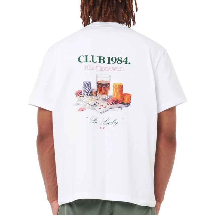 Casino T-shirt White Unisex 250GSM Cotton Relaxed Fit Screen Printed Club 1984 Las Vegas Graphic Premium Streetwear Casual Tee