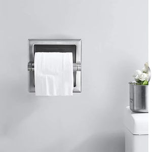 Porte-papier toilette encastré en acier inoxydable 304, nickel brossé, montage mural - Product Image 4