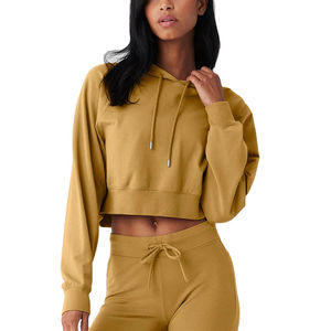 Sweat-shirt à capuche court doublé polaire pour femme grande taille, style épaissi printemps automne hiver, taille élastique, sexy, mode 2025 - Product Image 1