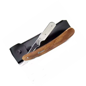 ใบมีดสแตนเลสสำหรับผู้ชายมีดโกนหนวดด้ามจับทำจากไม้ - Product Image 5