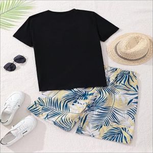 Tenue de sport d'été personnalisée pour homme, style streetwear, imprimé numérique, polyester/coton, ensemble deux pièces, t-shirt couleur unie - Product Image 2