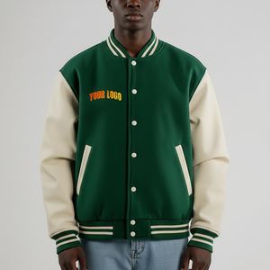 Chaqueta Universitaria Larga de Invierno para Hombre con Mangas de Algodón, Bordado de Alta Calidad, Logotipo Personalizado, Opciones Personalizables - Product Image 1