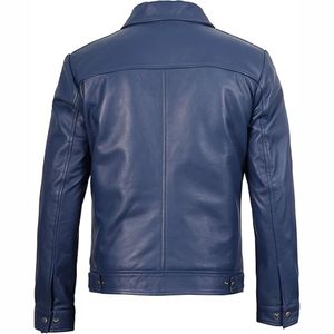 Chaqueta de cuero con cremallera informal para hombre de otoño e invierno personalizada de calidad profesional - Product Image 3