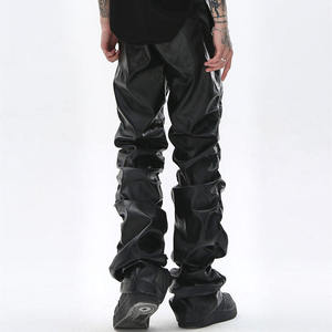 กางเกงหนังเทียมสำหรับนักขี่จักรยานทรงปกติใส่พอดีตัวเครื่องแต่งกายแนวสตรีทแฟชั่นฤดูหนาวเครื่องแต่งกายแนวสตรีทหนังพียูสีผสมพั๊งค์เหมาะกับนักขี่มอเตอร์ไซค์มีสไตล์ทันสมัยทันสมัยทันสมัย - Product Image 4