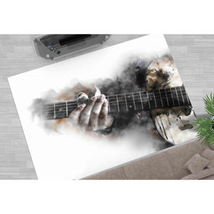 Alfombra Estampada con Diseño de Instrumentos Musicales: Guitarra, Piano, Batería, con Pelo Suave - Product Image 4