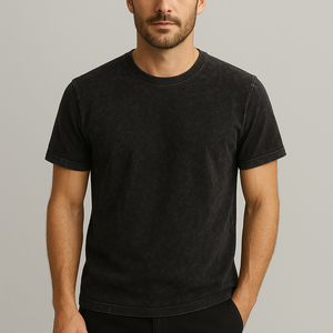 T-shirt surdimensionné Crew Dernière tendance Design Acid Wash Sun Fad Impact Manches courtes Respirant 100% Coton Personnalisé Blanc - Product Image 6