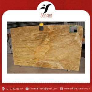 แผ่นหินแกรนิตสีทองของจักรวรรดิแผ่นพื้นขนาดใหญ่ดีไซน์ทันสมัยขัดเงาคุณภาพตามธรรมชาติจากอินเดีย - Product Image 2