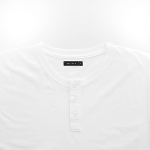 Venta al por mayor 100% algodón hombres manga larga Henley camiseta elegante Formal Casual liso en blanco de alta calidad Formal Casual liso algodón - Product Image 4