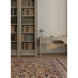 พรมขนสัตว์ถักมือสีน้ำตาลเบจ Gulnar ลายดอกไม้ขนาดใหญ่ สำหรับตกแต่งห้องนั่งเล่น ห้องโถง รูปแบบจิ๊กซอว์-EPR-1510 - Product Image 5