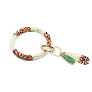 Elegante llavero bordado con cuentas de lujo hecho a mano multicolor coche bicicleta USB bolsa monedero llave decoración moda elegante Pascua boda - Product Image 4