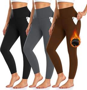 Paquete de 3 Leggings Forrados de Polar para Mujer con Bolsillos - Pantalones de Yoga Cálidos para Invierno, Leggings Térmicos para Correr y Hacer Ejercicio - Product Image 3