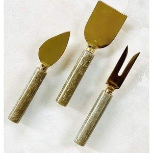 ชุดมีดหั่นชีสด้ามโลหะมีดหั่นชีสมีดตัดพิซซ่าเนยและส้อมเซิร์ฟเวอร์ - Product Image 3