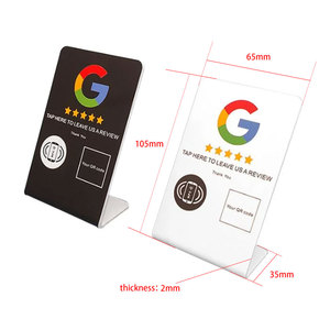 Support NFC en acrylique personnalisé avec impression UV et code QR pour <span class=keywords><strong>avis</strong></span> Google, affichage sans contact pour <span class=keywords><strong>avis</strong></span> Google, support de menu 13,56 MHz - Product Image 1