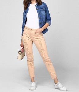 Chaqueta vaquera abotonada para mujer, chaqueta vaquera informal elegante para mujer, mezcla de algodón, abrigo vaquero azul clásico con bolsillos con solapa en el pecho - Product Image 3