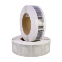 Étiquettes RF blanches imprimables 40*40mm Étiquettes souples antivol de supermarché 8.2Mhz EAS RF Barcode pour la sécurité au détail