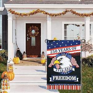 Drapeau de jardin Américain 250ème Anniversaire 12x18 pouces 1776-2026 USA 250 Ans Polyester Double Face Jour du Souvenir 4 Juillet - Product Image 1