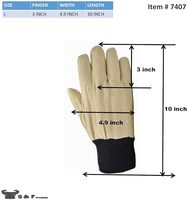 Gant de travail en toile anti-dérapant de haute qualité de 8 oz avec poignet en tricot et Clute coupe arrière gant de protection des mains industrielles gar