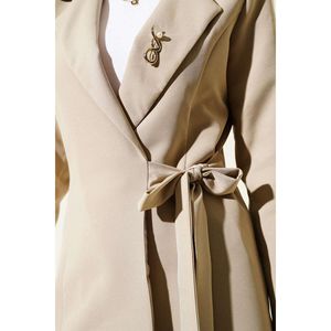 Ensemble 2 pièces avec nœud sur le côté, beige - Product Image 2