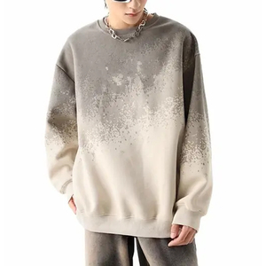 Sudadera con capucha de cuello simulado en blanco informal con estampado lavado ácido personalizado de alta calidad, sudaderas de algodón de manga larga de gran tamaño para invierno - Product Image 5