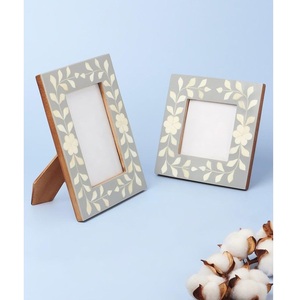 Cadre photo de table personnalisable en bois avec incrustation d'os, design ethnique fait main, logo, couleur et taille personnalisables, décoration intérieure - Product Image 6