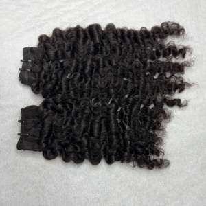 Paquetes crudos virginales más vendidos rizados birmanos Extensión de cabello humano Paquete de cabello humano dibujado doble Vietnam - Product Image 1