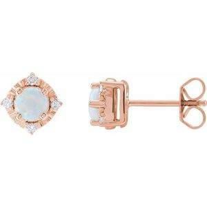 Halo-Style Diamond <b>Earrings</b> with Birthstone Elegant and Luxurious Accessory - Product Image 1