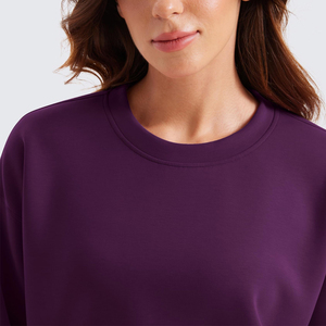 Nouvelle Arrivée 2026 – Sweat-shirt d'hiver pour femme en molleton 100 % coton, col rond, avec logo frontal, couleur personnalisable, service OEM - Product Image 4