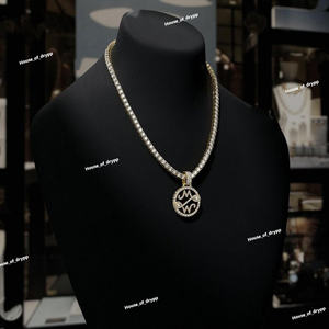 Pendentif personnalisé avec initiale, chaîne tennis en argent 925 avec diamants de type moissanite, charme en alphabet glacé, bijoux tendance - Product Image 3