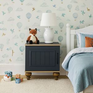 Mesita de Noche Moderna y Elegante Arion Kids Ozan con Cuerpo de MDF y Patas de Madera, Diseño de Mesa Auxiliar - Product Image 1