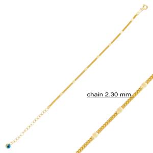 Pulsera de cadena gourmet popular con pequeño ojo turco, hecha a mano en Turquía, joyería de plata de ley 925 al por mayor para mujer - Product Image 3