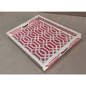 New Arrival Luxury Design Wooden Tray with Mother Pearl Inlay Bone for Food Serving Home Decorative for Ramadan Serving Tray - Product Image 6