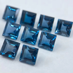 Piedra preciosa suelta 6x6 facetada de Topacio Azul de Londres Natural de calidad AAA para la fabricación de joyas de piedra azul - Product Image 2