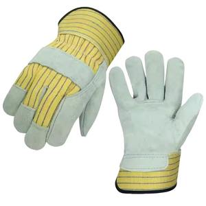 Guantes de aparejo de cuero de vaca canadiense de alta calidad, guantes de seguridad para el trabajo de jardinería Industrial de alta resistencia para hombres para pesca - Product Image 3