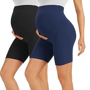 Shorts de grossesse et de maternité taille haute, coupe skinny, couvrant le ventre, pour femme enceinte, style cycliste, sous-vêtement sans couture - Product Image 5