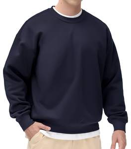 Men's Basic Pullover Sweatshirt 100% Cotton <b>Thick</b> Loose Fit Soft <b>Fleece</b> Crewneck for Winter Digital Printing - Product Image 1