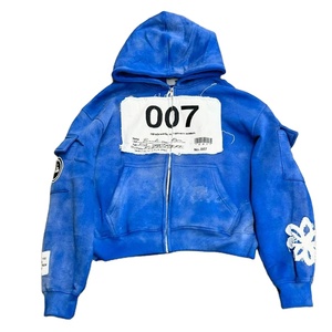 เสื้อมีฮู้ดผ้าหนาปักลายสตรีทแวร์เสื้อมีฮู้ดโอเวอร์ไซส์ซักแบบมีซิปรูดใส่ทับโลโก้ได้ตามต้องการ - Product Image 1