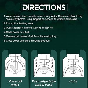 Pill <b>Cutter</b> Tablet Splitter with Blade Guard Home Use <b>Safety</b> Medicine Slicer Medication Vitamin Divider - Product Image 5
