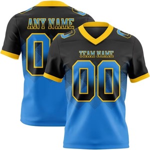 Camiseta de Fútbol Americano de Malla con Diseño de Bandera Degradada Estampada, Mangas Cortas, Estilo Cuadrado para Equipos Adultos - Product Image 5