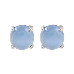 Meilleure vente de boucles d'oreilles de haute qualité en argent sterling 925 calcédoine bleue pierre précieuse boucle d'oreille bijoux de mode boucle d'oreille pour les femmes - Product Image 2