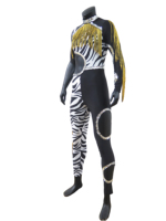 Uniformes de majorettes personnalisés à rayures zébrées noires, vêtements de performance sexy pour femmes, tenues de danse à franges, haute qualité, personnalisables, MASGAM