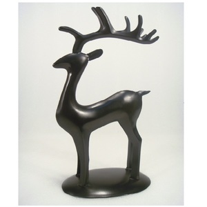 Black Color Aluminium <b>Reindeer</b> With Base <b>Christmas</b> Ornament For Home Living Room <b>Christmas</b> Table Top Decorative Item - Product Image 1