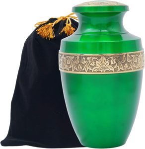 Antique Co Modern Style Metal White Cremation Urn para cenizas humanas Diseño redondo hecho a mano con personalizable para negocios al por mayor - Product Image 6