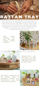 Vente en gros de plateau en rotin naturel au design unique et multifonctionnel pour la cuisine, la table à manger, le stockage des aliments, les fruits et l'organisateur de bureau - Product Image 6