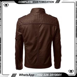 Men's Sheep Skin Jacket High Quality Stylish Black Leather Jackets Biker Motorcycle for Men - Product Image 6