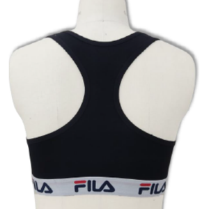 Soutien-gorge de sport moulant pour femme, 95 % coton, 5 % élasthanne, motif jacquard uni, ourlet élastique, débardeur à col rond - Product Image 2