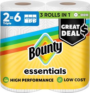 Essentiels Bounty : Sélection de serviettes en papier blanches, 2 rouleaux triples et 6 rouleaux standard - Product Image 4