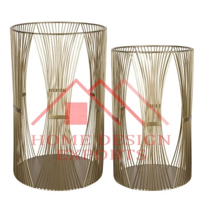 Bougeoir chauffe-plat en métal de haute qualité meilleur vendeur bougeoir en fil métallique doré Antique pour centre de table - Product Image 1