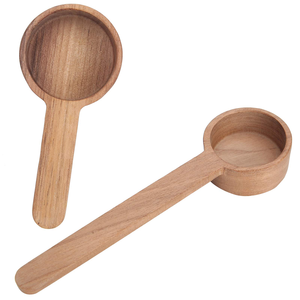 Cuillère en bois écologique Scooper cuillère à café artisanat Promotion personnalisée café grande cuillère ronde en bois pour la protéine en poudre - Product Image 5