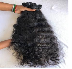 Extensiones de cabello humano natural rizado para mujeres, cutícula sin procesar, alineada, natural, 100% - Product Image 1